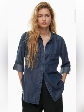 Babaton Black Utility Button-Down Shirt